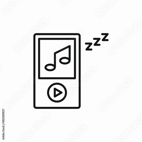 music player sleep icon sign vector