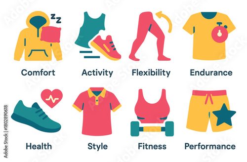 Sportswear Icon Set