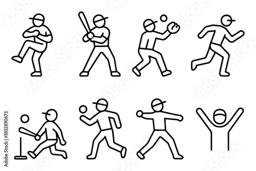 Minimalist Baseball Icons