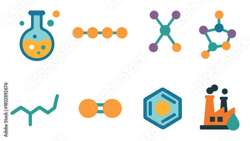 Colorful Hydrocarbons Icons