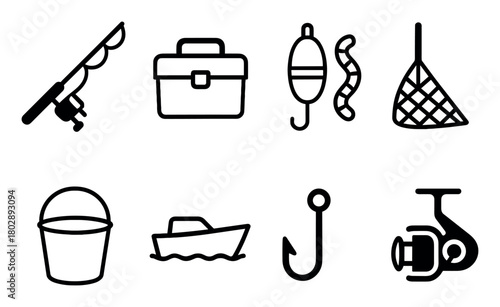 Minimalist Fishing Icons
