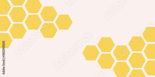 Aesthetic pastel yellow abstract irregular modern geometric hexagon honeycomb shape for business presentation, flyer, poster, print, decoration, card, brochure cover, design background, wallpaper.