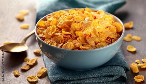 Tableau sur toile cornflakes in bowl cereal