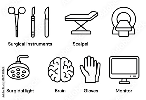 Neurosurgery Icon Set