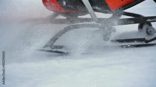 Snowy Landing Gear Capturing the Essence of Winter Sports in a Cold and Icy Landscape