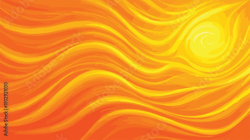 Abstrakcyjne tło wektorowe w ciepłych odcieniach pomarańczu i żółci, dynamiczne fale słoneczne.