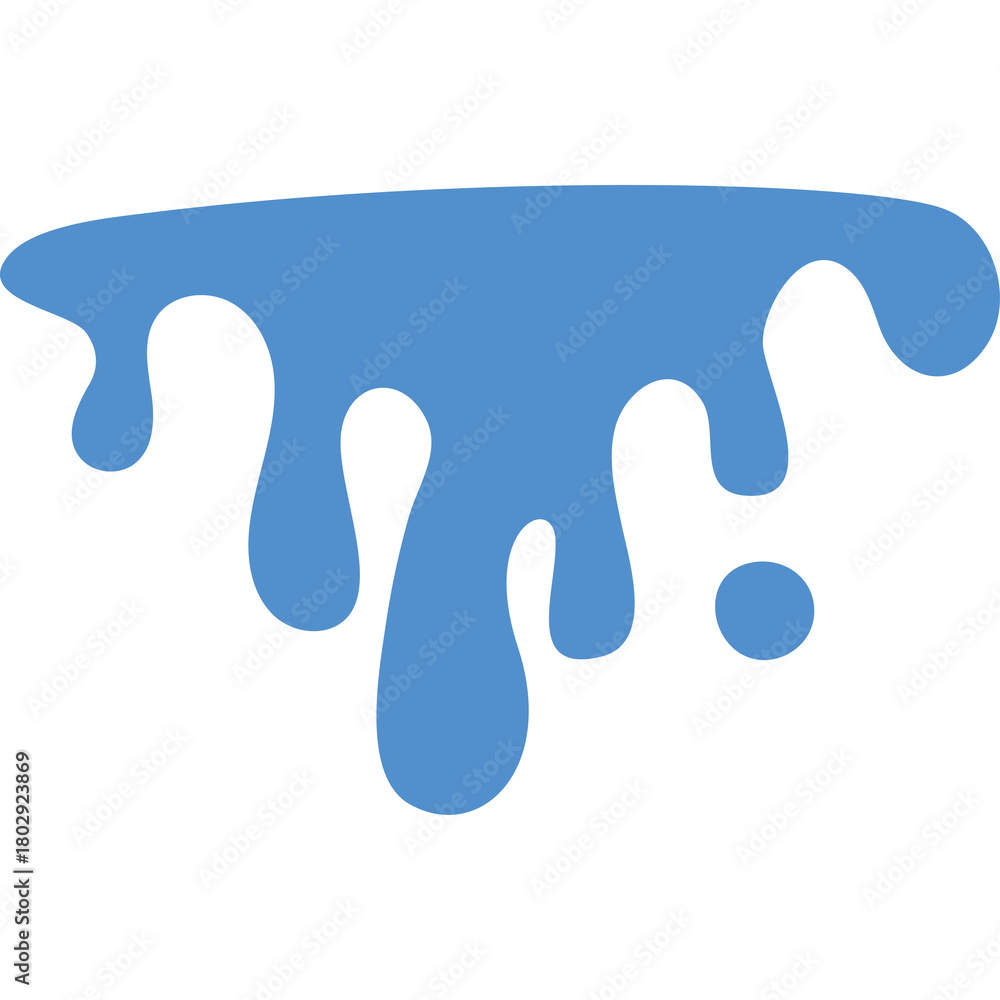 Obraz premium Abstract blue liquid blob shape with dripping effect isolated on white background with transparent background and no objects