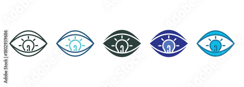 Vision Icon Set Multiple Style Of