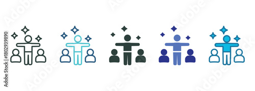 Leadership Icon Set Multiple Style Of