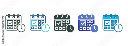 Planning Icon Set Multiple Style Of