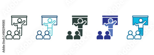 Presentation Icon Set Multiple Style Of