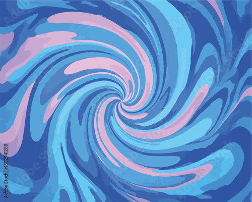 Abstrakcyjny wir w odcieniach niebieskiego i różowego, tworzący poczucie ruchu i energii.