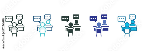 Communication Icon Set Multiple Style Of