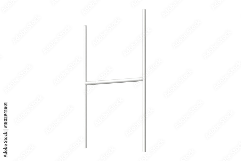 Naklejka premium Rugby or american football goalpost, white h-shaped sports equipment for a field goal, cutout with transparent background