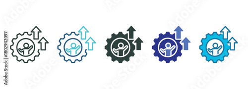 Skill Development Icon Set Multiple Style Of