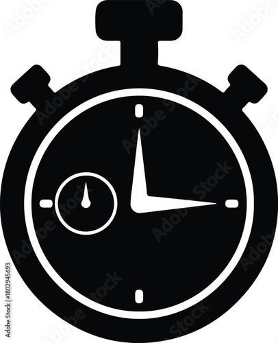 Illustration black and white stopwatch graphic design silhouette vector Free Download Illustration black and white stopwatch graphic design silhouette vector - GFXLoad