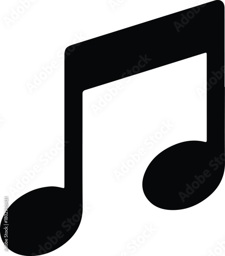 Illustration eighth note musical symbol graphic design silhouette vector