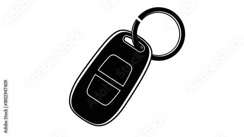 Vector illustration of car key fob with buttons for lock and unlock, isolated on transparent background 