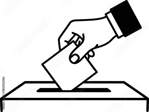 Vote ballot box line icon Vector