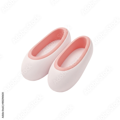 Graceful Pink Ballet Slippers 3D Vector Design. Elegant footwear illustration for dance, fashion, and feminine style concepts, perfect for digital projects and web graphics