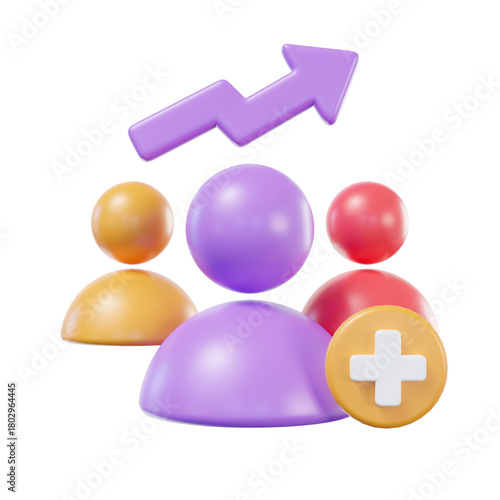 Team Growth and Expansion Illustration of People and Upward Arrow