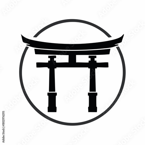 ミニマルな鳥居シルエット
