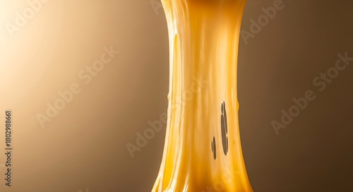 Warm lit melted cheese stretch showcasing soft creamy texture in minimalist style