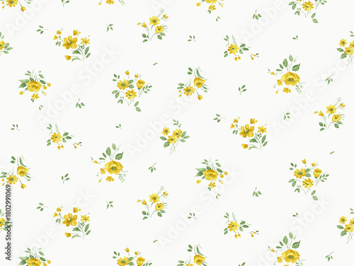 Watercolor Floral Seamless Pattern for Fabric and Wallpaper Design

