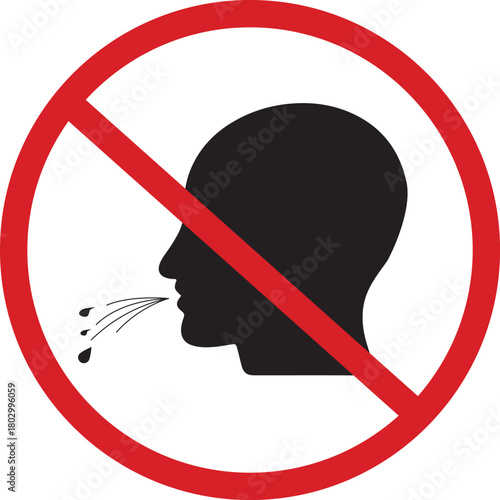 Public Health Warning Sign Prohibiting Spitting