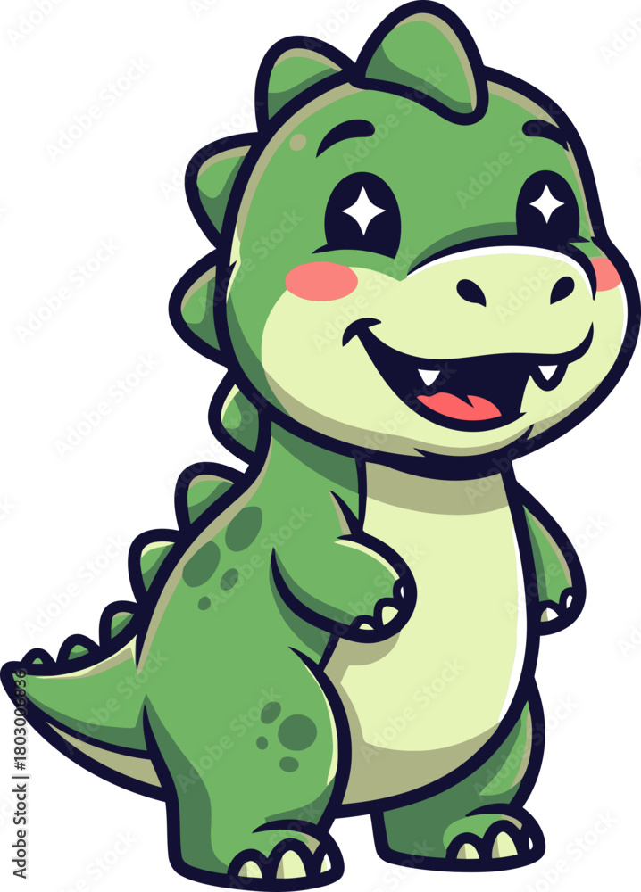 Obraz premium smiling baby dragon greets the world, full of friendly charming prehistoric fun
