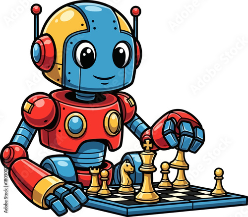 ai strategist robot conquers chessboard with ingenuity and digital power