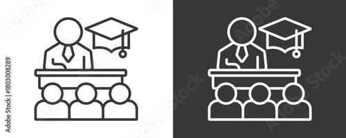 Advisor Icon Set Vector Collection Isolated In Black And White