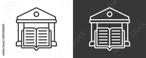 Campus Icon Set Vector Collection Isolated In Black And White