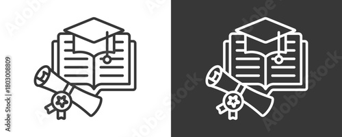 Academic Icon Set Vector Collection Isolated In Black And White