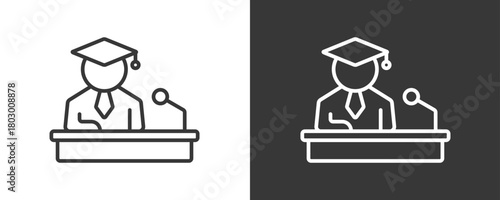 Rector Icon Set Vector Collection Isolated In Black And White