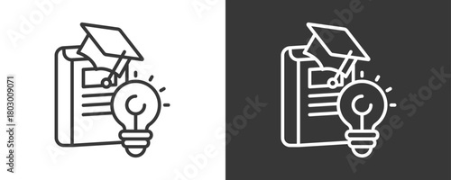 Dissertation Icon Set Vector Collection Isolated In Black And White