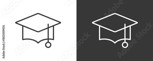 Graduation Icon Set Vector Collection Isolated In Black And White