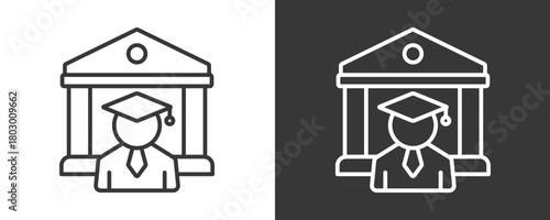 Campus Icon Set Vector Collection Isolated In Black And White