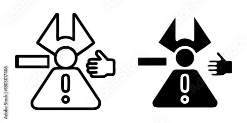 Safety Instructions outline and pictogram Icon for Guidelines, Protection, and Workplace Safety
