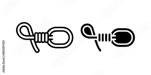 Safety Rope Icon of Essential climbing safety equipment icons for Protection, Climbing, and Secure Support Design