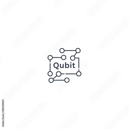Qubit Diagram - Interconnected Nodes in Quantum Computing.