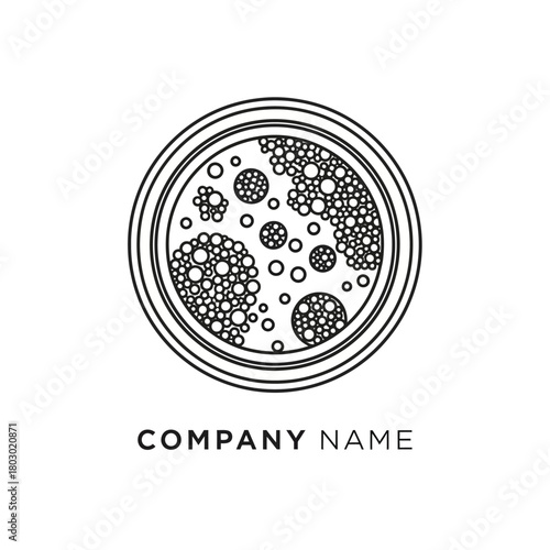 Microscopic View of Cells in Petri Dish.