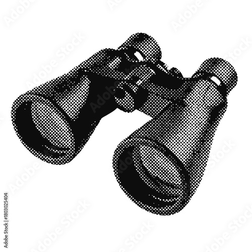 binoculars halftone grunge vector design element
