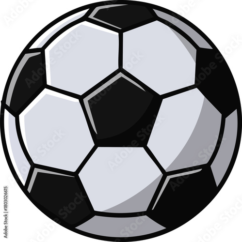 Cartoon Soccer Ball A Classic Black and White Design for Sports Enthusiasts
