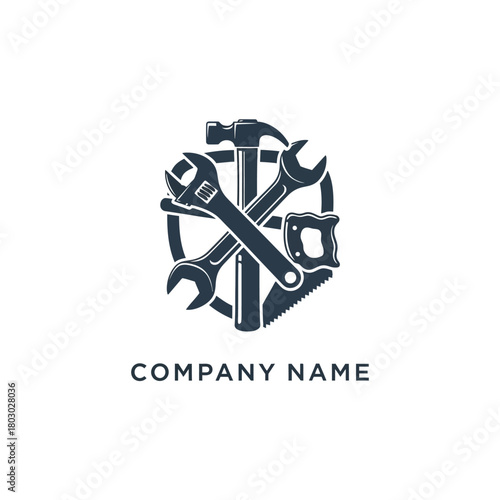 Professional tools logo for construction and repair services.