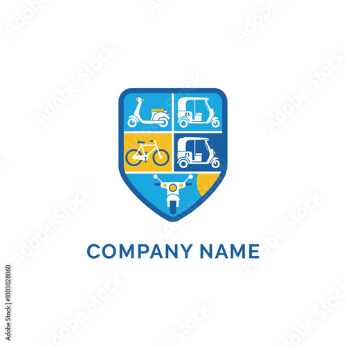 Transportation Logo Featuring Various Vehicles for Company Branding.