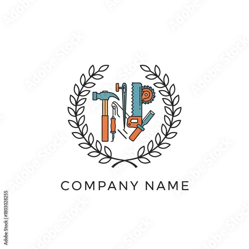 Carpentry Tools Emblem - Craftsmanship and Construction Logo.