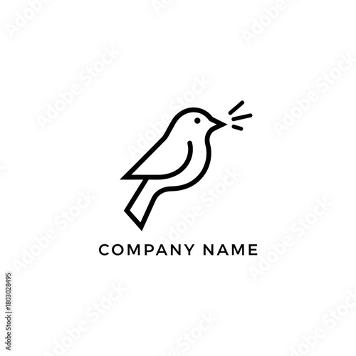Minimalist Bird Logo Design with Company Name Placeholder.