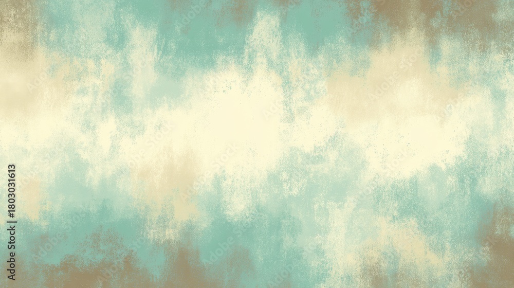 Obraz premium Soft Teal and Cream Abstract Background with Textured Brush Strokes for Artistic and Elegant Design Projects