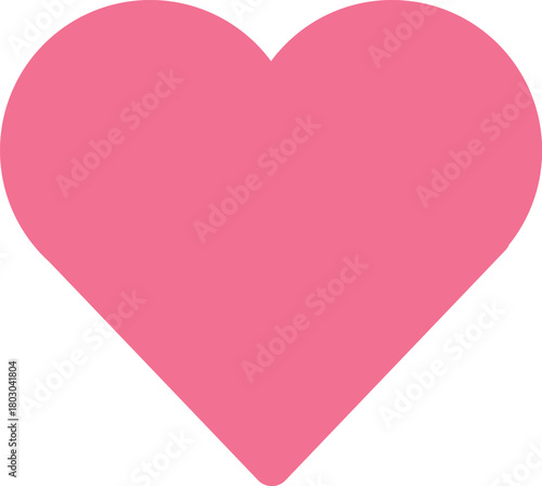Pink Heart Icon – Cute Flat Vector Illustration